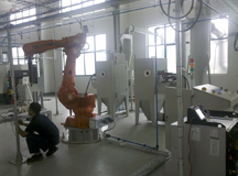上海良时为丹麦外资风电科技提供机器人辅助自动喷砂喷锌设备